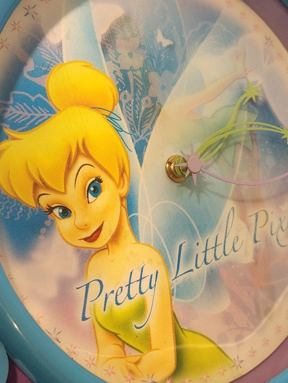 y2k Disney Fairies Tinkerbell 3D Lenticular Shifting Wall Clock Working